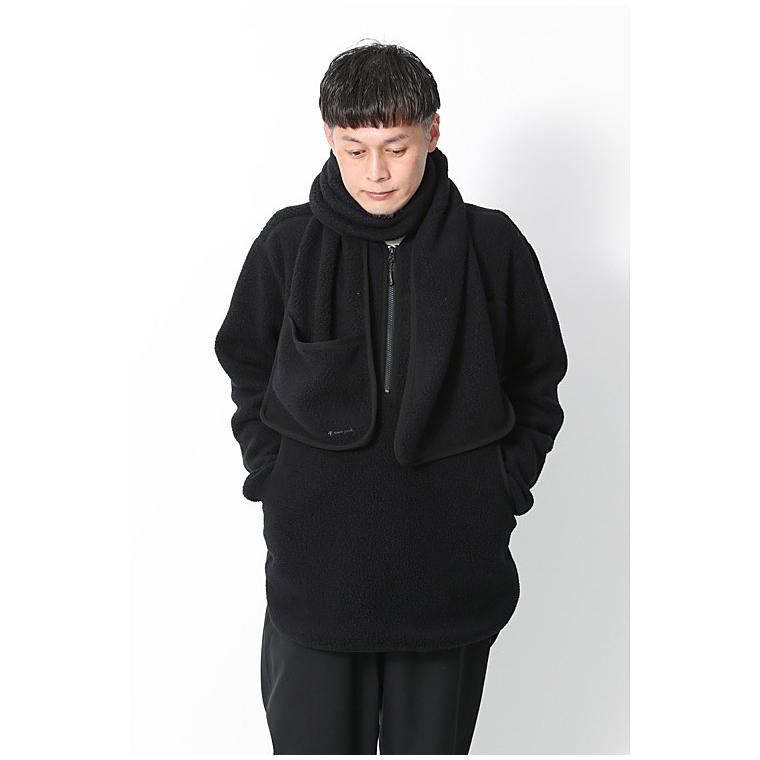 SNOW PEAK WIND AND SEA FLEECE マフラー　黒 Snow Peak × WIND AND SEA