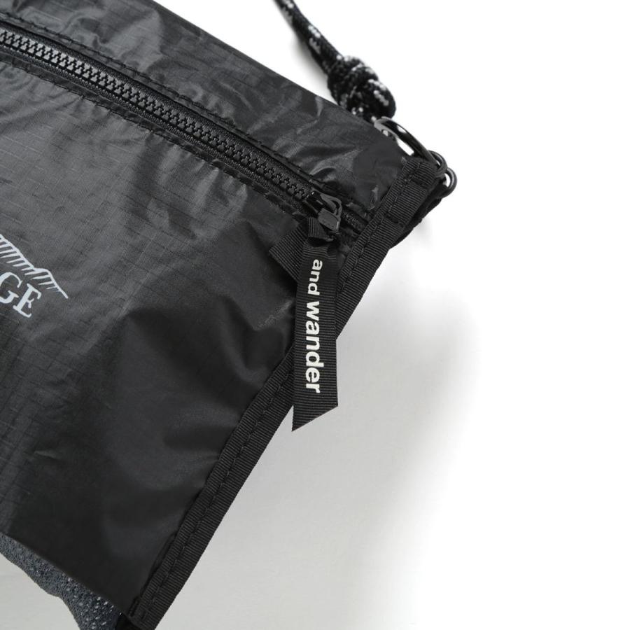 1255　andwander　アンドワンダー　サコッシュ　ツインポーチ　ナイロン 5th-store_aw91-aa741-bk