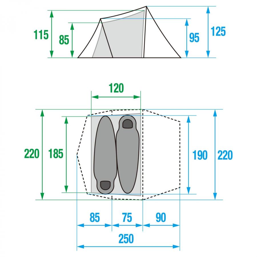 ☆最終値下げ⭐︎ザ・ノース・フェイス エバカーゴ2 ニュートープグリーン テントレンタル】【The North Face (ノースフェイス)】エバカーゴ2
