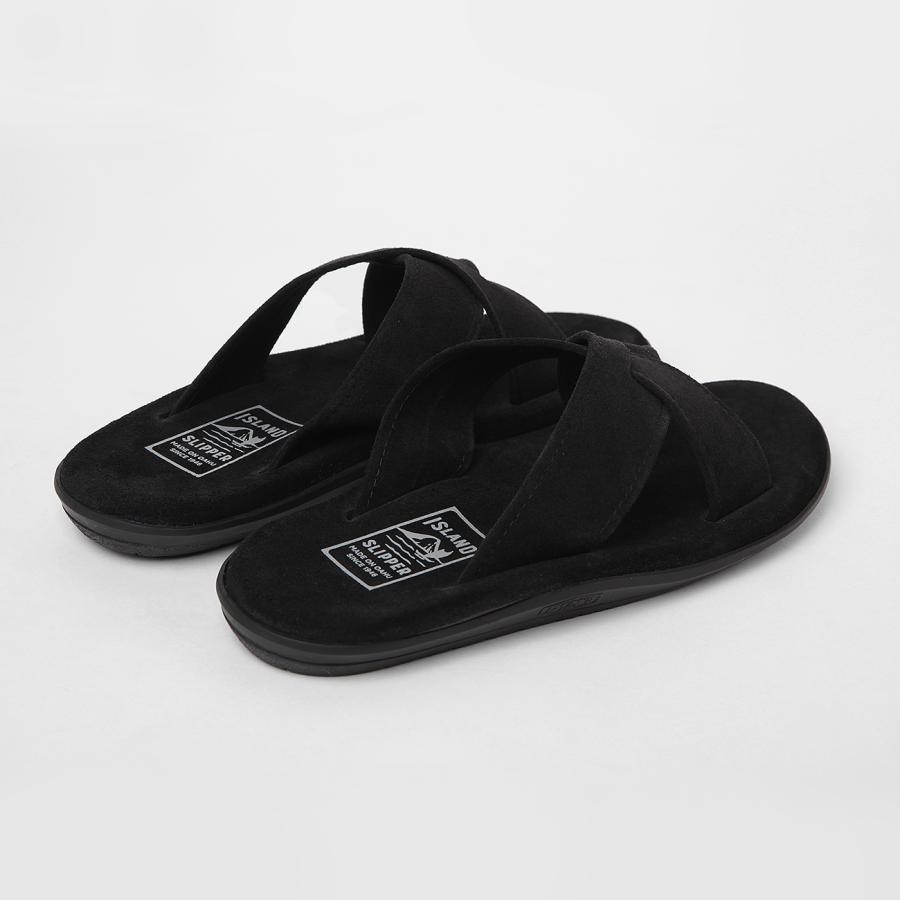美品  SLIPPER PB223クロスストラップサンダル ブラック 30％OFF アイランドスリッパ クロスサンダル レザーサンダル ISLAND