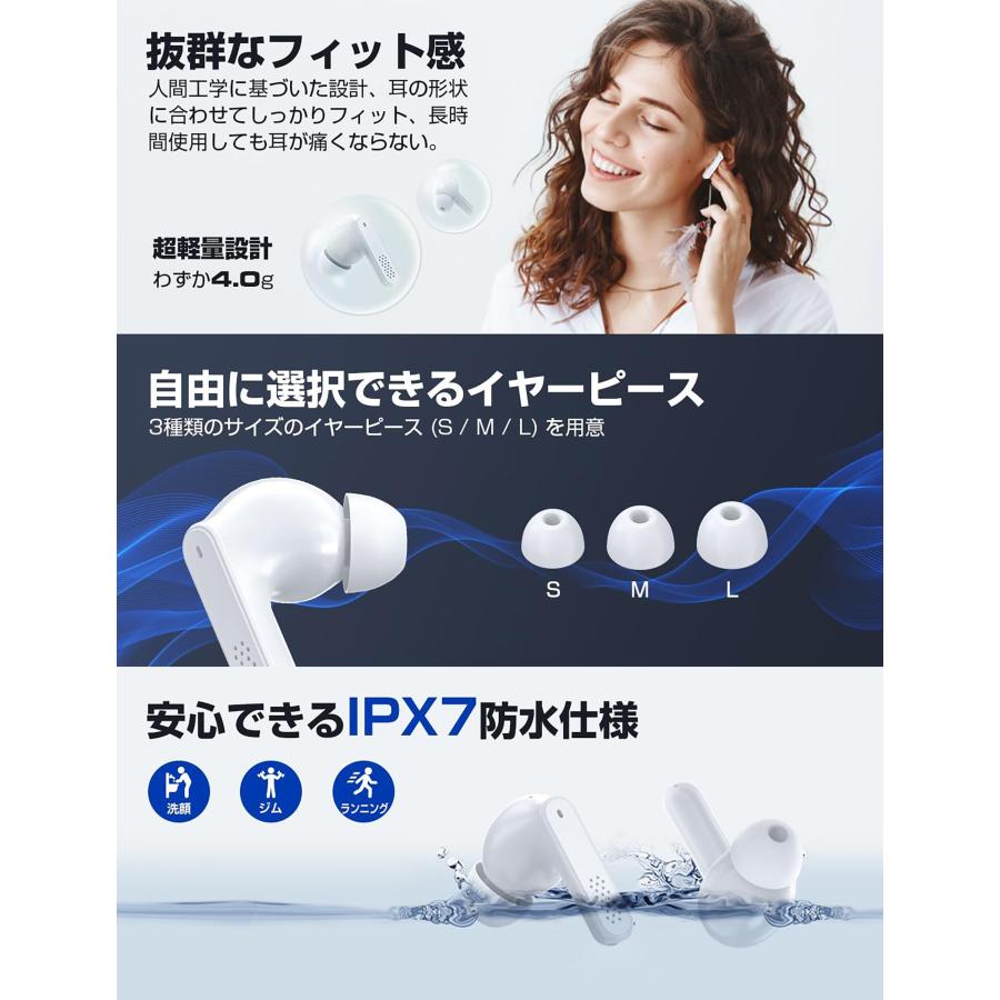 ワイヤレスイヤホン bluetoothイヤホン Bluetooth5.3 最大48時間 ワイヤレスイヤホン bluetoothイヤホン Bluetooth5.3 最大48時間