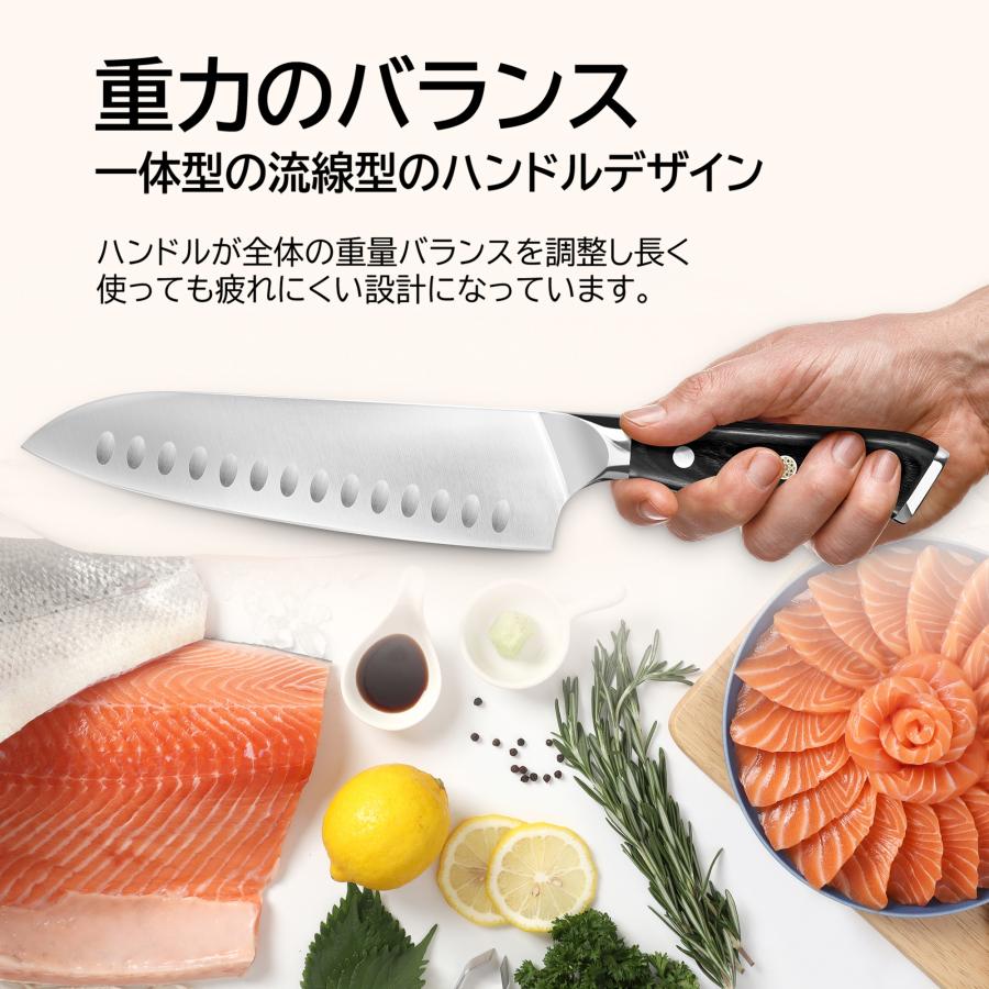 三徳包丁 178mm モリブデン バナジウム 鋼 両刃 三徳 包丁 万能包丁