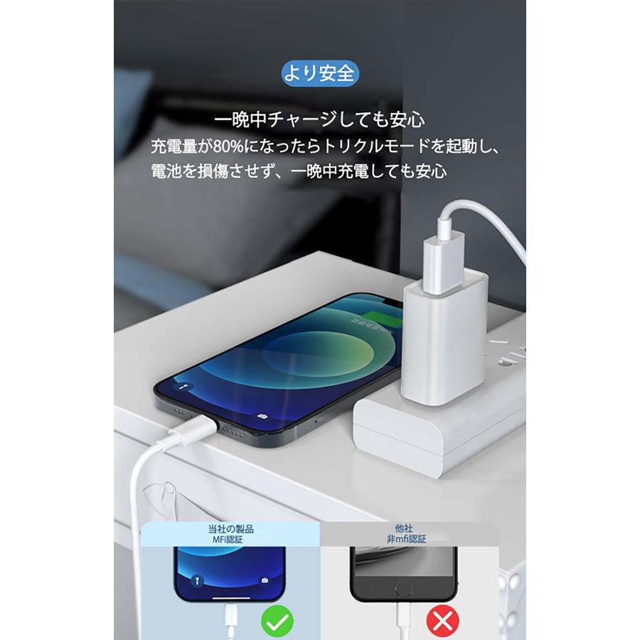 iPhone 充電ケーブル 2M/2M/2M 3本セッiPhone MFi認証 アイフォン充電