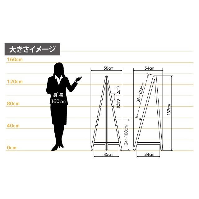 三角型木製イーゼル  パネルスタンド  パネル置き  額置き  ディスプレイ｜6111185｜05