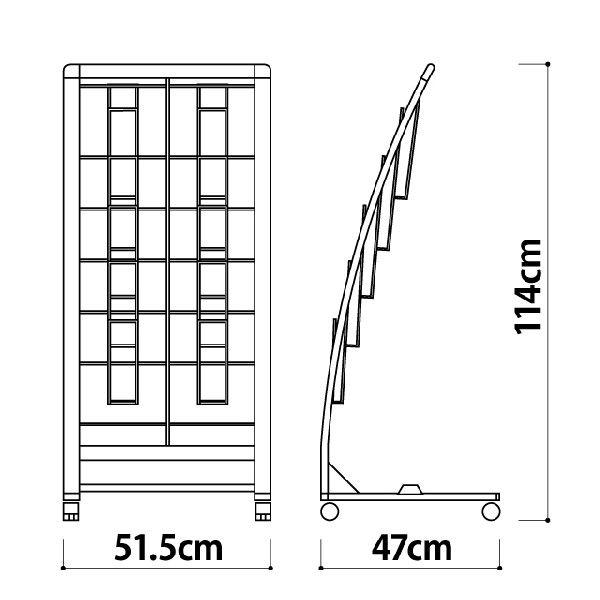 R型カタログスタンド（A4判２列５段）  パンフレットスタンド  マガジンラック  カタログ入れ  パンフレット入れ  チラシ入れ  カタログ置き｜6111185｜02
