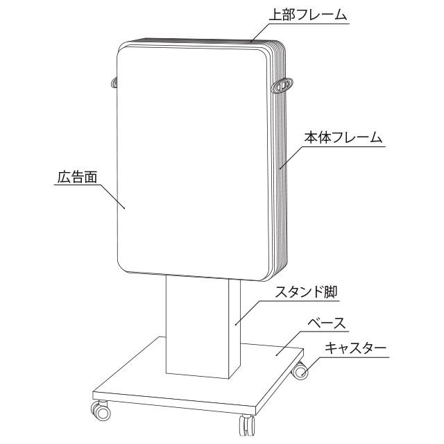 LED中型電飾アルミスタンド看板（デザイン・貼り加工込み） 電飾看板