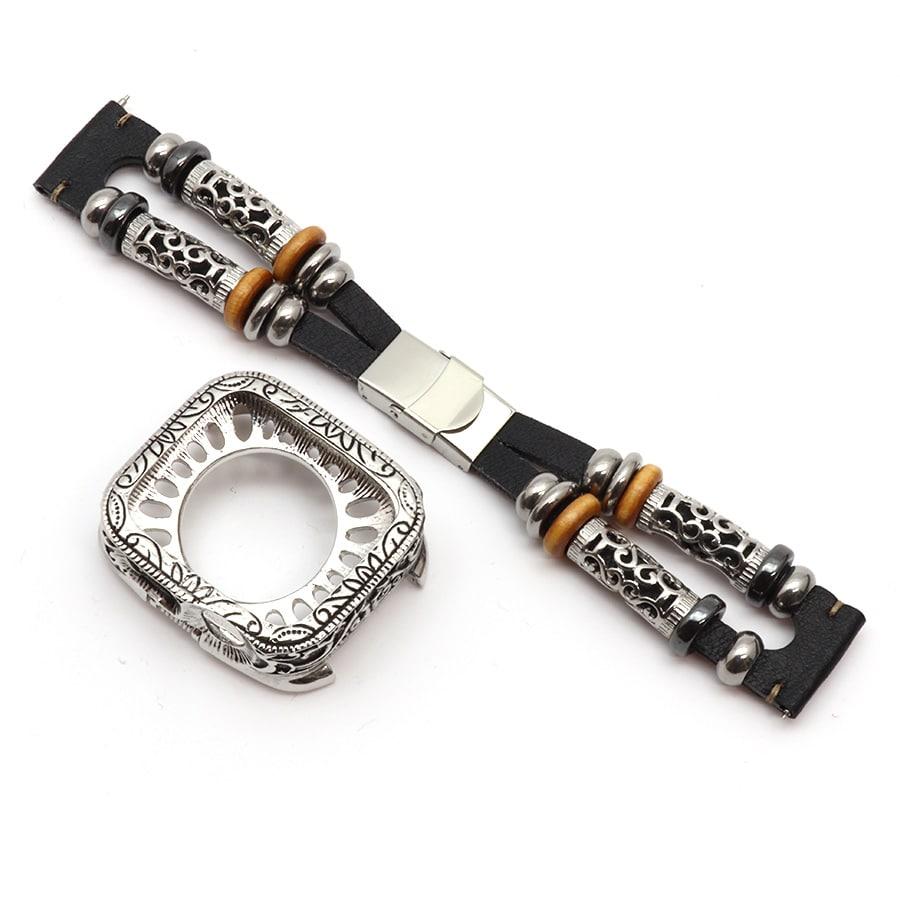 アップルウォッチバンド｜APPLE WATCH BAND｜レトロ アメリカン ベルト バンド メンズ シルバー アクセサリー ブレスレット トライバル かっこいい 42mm 44mm |  | 02