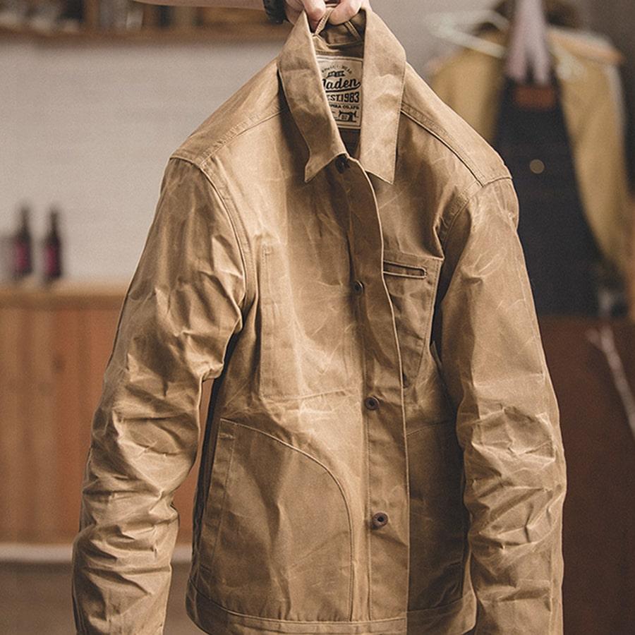 メンズ ヴィンテージ ハードコットン ジャケット ｜MEN'S VINTAGE HARD COTTON JACKET｜ハード コットン メンズ カッコいい ロゴ ジャケット 春 秋 |  | 01