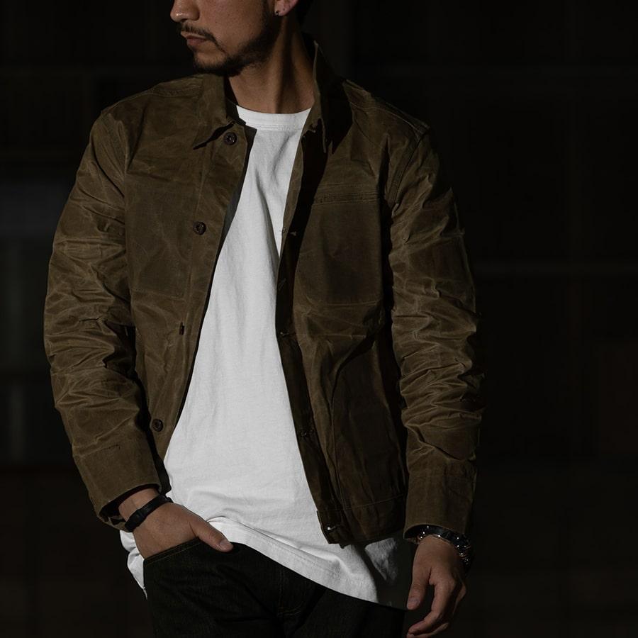 メンズ ヴィンテージ ハードコットン ジャケット ｜MEN'S VINTAGE HARD COTTON JACKET｜ハード コットン メンズ カッコいい ロゴ ジャケット 春 秋 |  | 02