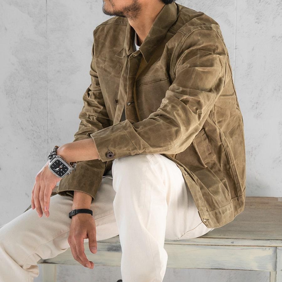 メンズ ヴィンテージ ハードコットン ジャケット ｜MEN'S VINTAGE HARD COTTON JACKET｜ハード コットン メンズ カッコいい ロゴ ジャケット 春 秋 |  | 03
