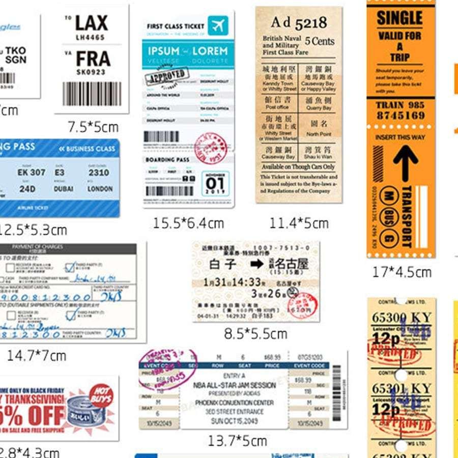 ヴィンテージ チケットシールセット Vintage Ticket Seal Set レトロ チケット アメリカン 雑貨 ステッカー 防水 飛行機 電車 男前 インダストリアル スケボー Ifseal02 619 Apartment 通販 Yahoo ショッピング