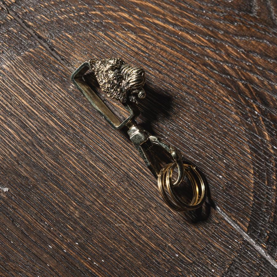 タイガーヘッド ベルトループ キーリング｜レトロ アメリカン 雑貨 キーホルダー 真鍮 タイガー ハンドメイド ブロンズ 彫刻 メンズ プレゼント クリスマス |  | 02