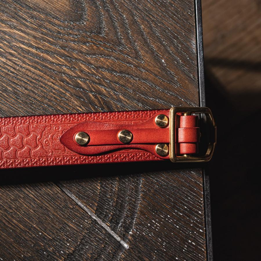 カービングバックル レザーベルト タイプ1 ｜CARVING BUCKLE LEATHER BELT TYPE.1｜カービング 彫刻 本革 牛革 真鍮 バックル プレゼント クリスマス_3