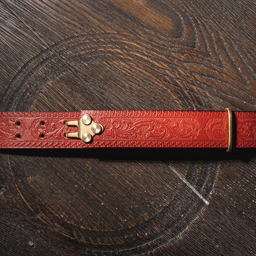 カービングバックル レザーベルト タイプ1 ｜CARVING BUCKLE LEATHER BELT TYPE.1｜カービング 彫刻 本革 牛革 真鍮 バックル プレゼント クリスマス_4