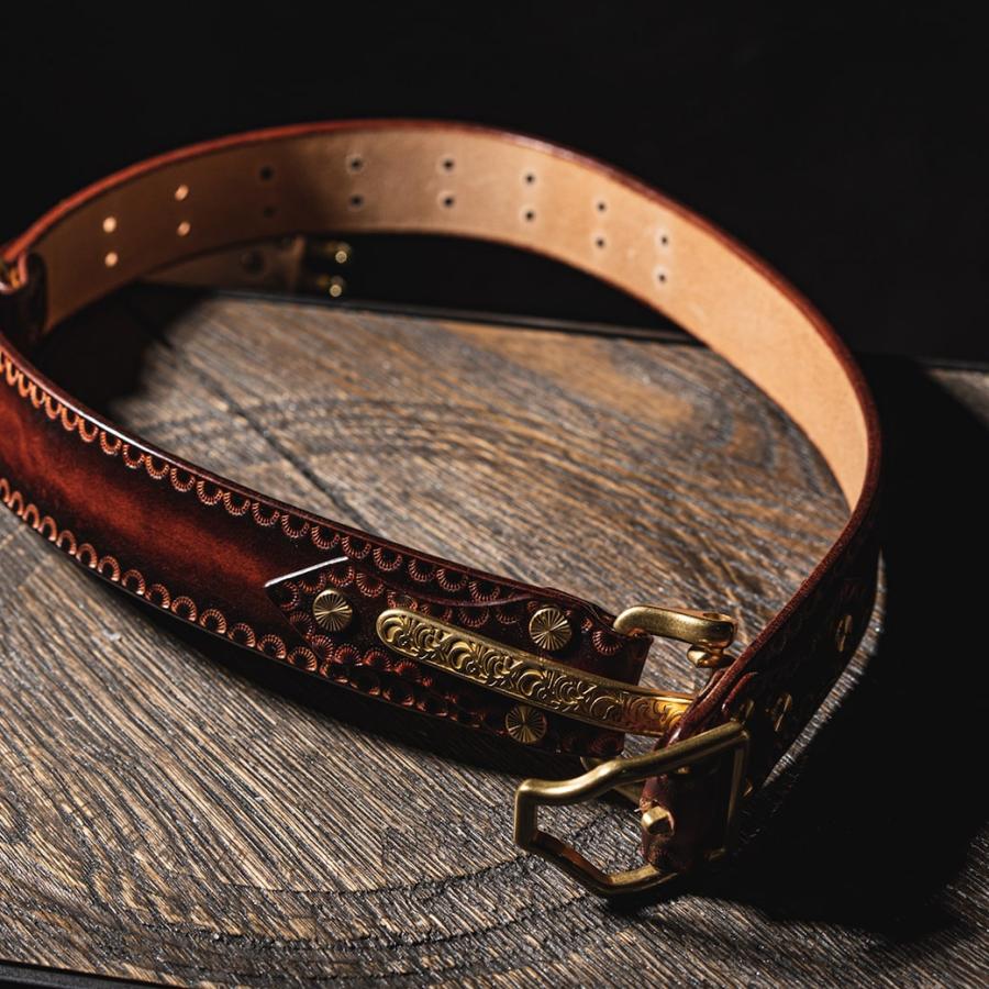 カービングバックル レザーベルト タイプ2 ｜CARVING BUCKLE LEATHER BELT TYPE.2｜彫刻 本革 牛革 真鍮 バックル かっこいい イタリア プレゼント クリスマス |  | 01