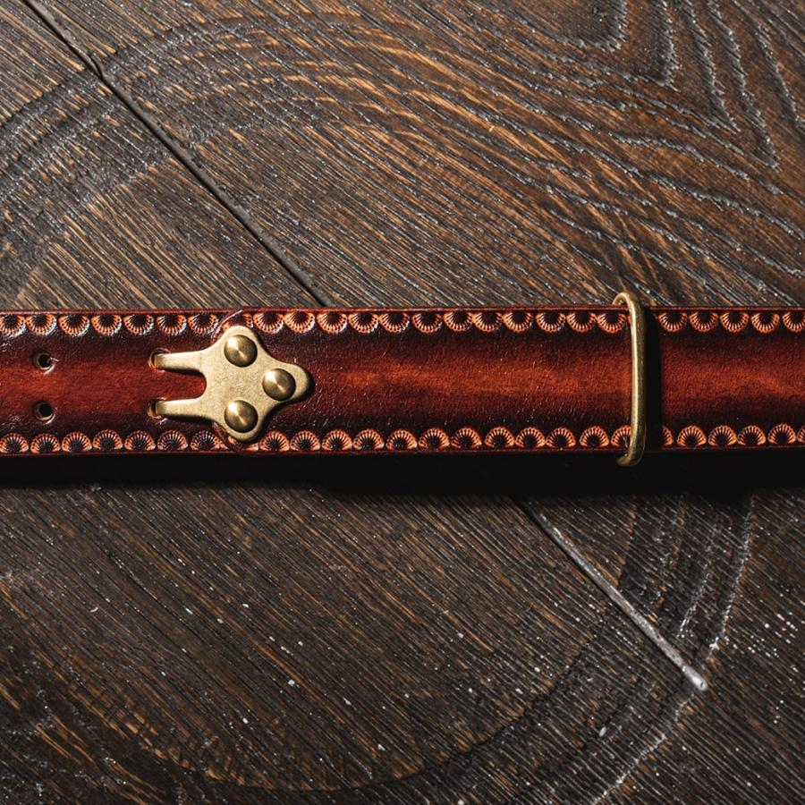 カービングバックル レザーベルト タイプ2 ｜CARVING BUCKLE LEATHER BELT TYPE.2｜彫刻 本革 牛革 真鍮 バックル かっこいい イタリア プレゼント クリスマス |  | 04