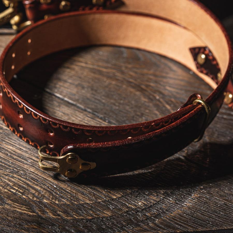 カービングバックル レザーベルト タイプ2 ｜CARVING BUCKLE LEATHER BELT TYPE.2｜彫刻 本革 牛革 真鍮 バックル かっこいい イタリア プレゼント クリスマス |  | 05