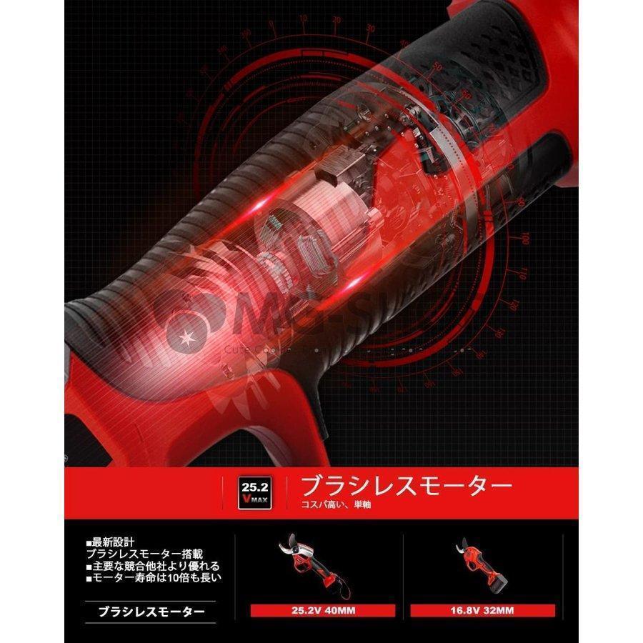 ⭐️完成品⭐️ 電動剪定鋏 両刃可動 25.2V コードレス 充電式剪定ばさみ ブラシレスモーター搭載 園芸剪定用具 刃の開きを任意調整可 庭木 果樹 切断径40mm 【NAN7309093420】(25476円)