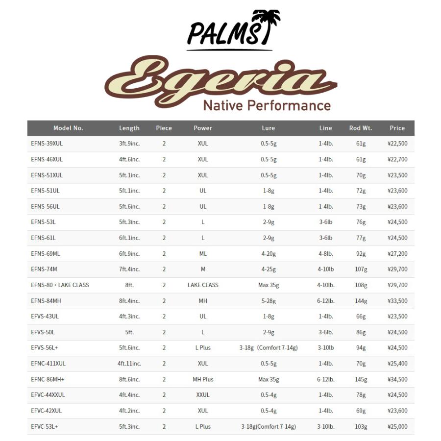PALMS 【NEWエゲリアネイティブ即納出来ます!】パームス PALMS 【NEWエゲリアネイティブ即納出来ます!】パームス