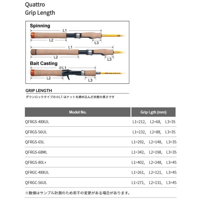 PALMS パームス クワトロ QFRGS-80L+ スピニング 4ピース パックロッド