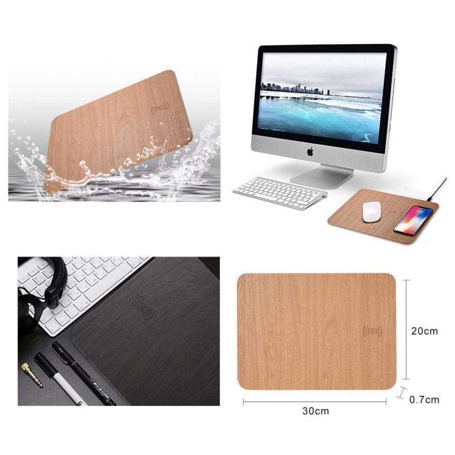 ワイヤレスチャージャーマウス レザー調 ワイヤレス 充電 マウスパッド スマホ ワイヤレス充電