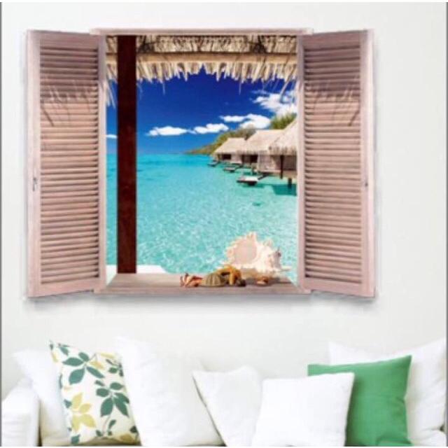 卸直営 ウォールステッカー 海 青空 青 空 ハワイ バリ島 バリ モルディブ モルジブ ステッカー シール