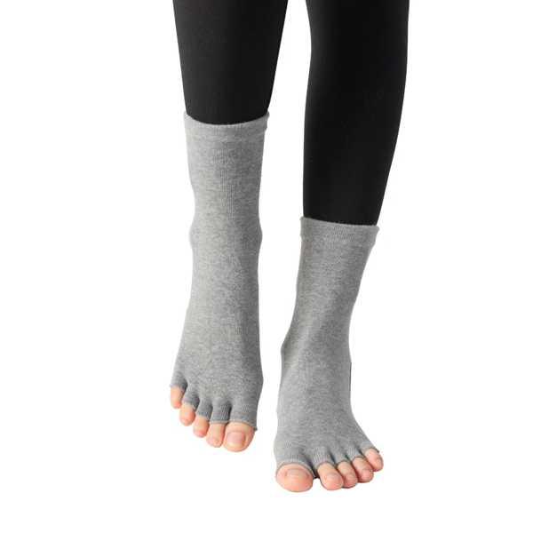 Silicone Non-Slip Toeless Pilates Socks Five Fingers Cotton Yoga Socks for Women Fitness Sport Dance Ballet Ankle Socks for Lady｜69x69x｜02