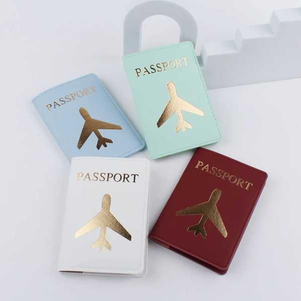 旅行や書類用の薄いパスポートカバー シンプルなファッションレター カードホルダー ユニセックスギフト｜69x69x｜05