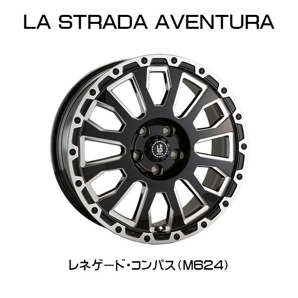 『ホイール4本セット』LA STRADA AVENTURA 16×7.0J 5H/110 JEEP レネゲード RENEGADE コンパス COMPASS（M624) グロスブラック+ミリング(GBM) アヴェンチュラ