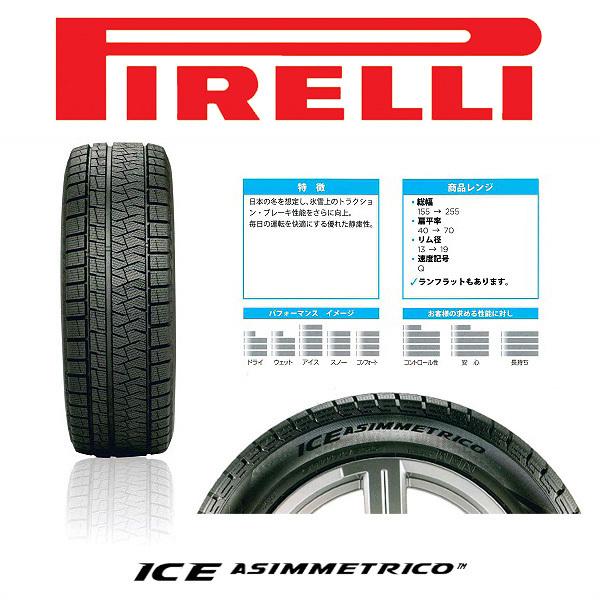 送料無料・4本セット PIRELLI ICE ASIMMETRICO 155/65R13 Winter Tire 
