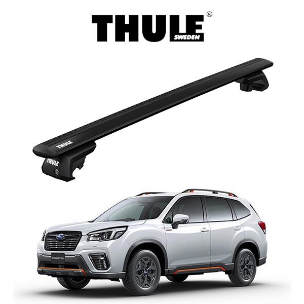 スバル フォレスター SK系 X-BREAK（ルーフレール付き車）ウィングバー EVO （ブラック）THULE スーリーベースキャリア  アウトドア