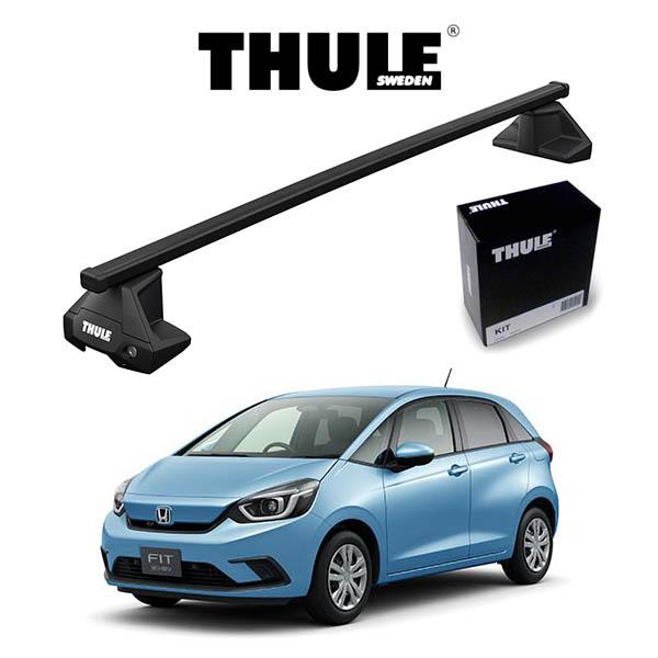 フィット  GR系　HONDA FIT ルーフレール無し車 キャリアラック 『車種別セット』THULE （ベースキャリア）スクエアバー アウトドア