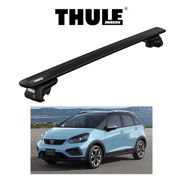 フィット クロスター GR系 HONDA FIT ルーフレール付車『車種別セット』THULE （ベースキャリア）ウイングバー EVO （ブラック）