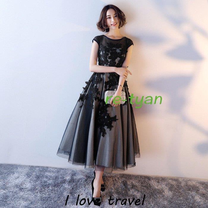 オリジナル 結婚式 パーティードレス ワンピース 40代 30代 フォーマルaライン代 卒業式 同窓会 親族 二次会 女性 服 服装 ドレス お呼ばれ服 大きいサイズ袖あり膝丈 パーティドレス カラー ブラック Www Collectiviteslocales Fr