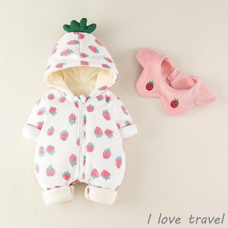 特売 前開き 出産祝い 赤ちゃん 安い ベビー服 厚手 長袖 ロンパース 柄 イチゴ 可愛い 冬 新生児 カバーオール ベビー 可愛い ロンパース 冬 新生児 冬 カバーオール お出かけ 誕生日 出産祝い ベビー服 シューズ Basementsny Com