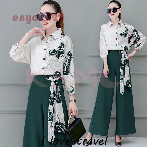 高速配送 大きいサイズ ガウチョパンツ 長袖 シフォンシャツ ブラウス カジュアル コーデ 代 40代 春秋 レディース セットアップ 韓国風 Ol 上品 通勤 着痩せ おしゃれ セットアップ カラー ブラック Www Esserrepharma Com