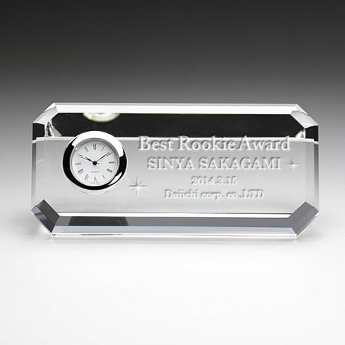 水晶時辰儀名入れ刻みつけるレクタングル 記念品-その他記念品