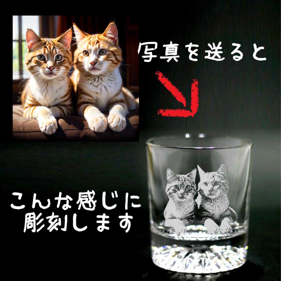 ロック グラス 写真 彫刻 ペット写真 名入れ ペット グッズ オリジナル
