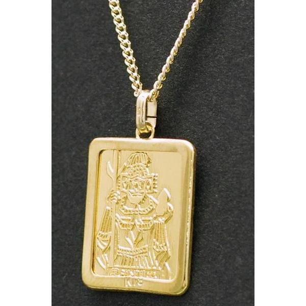 七福神純銀ゴールドペンダントトップ 毘沙門天