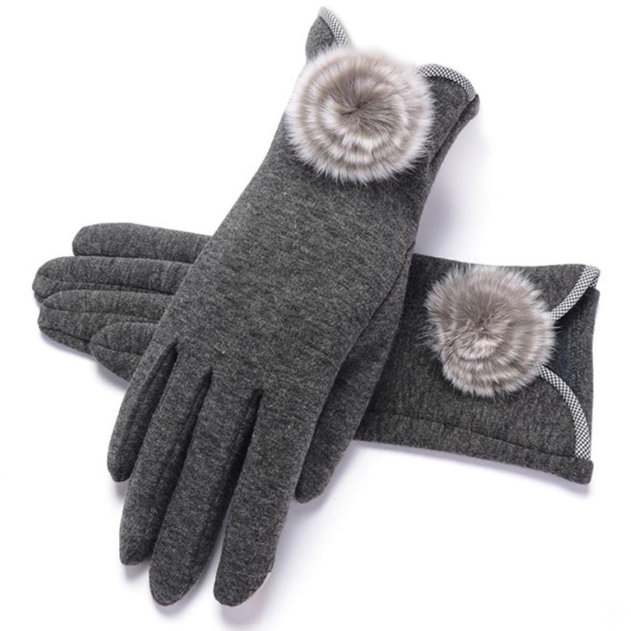 手袋 レディース ファー付き スマホ対応 タッチパネル対応 裏起毛  全4色 |  | 05