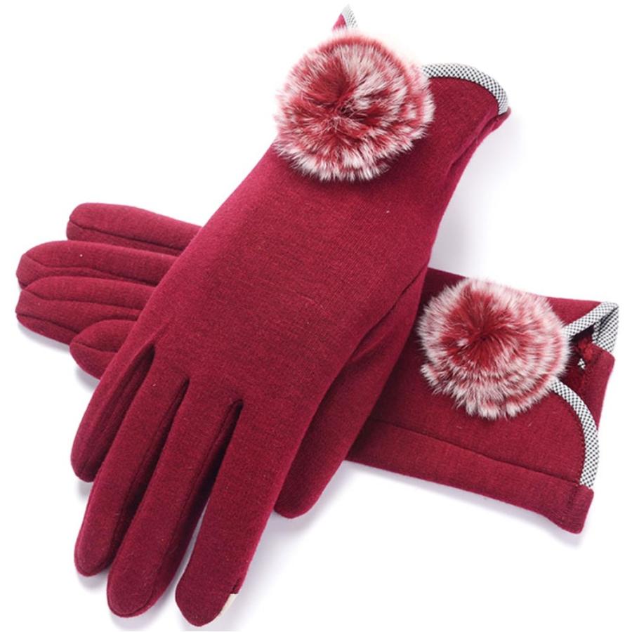 手袋 レディース ファー付き スマホ対応 タッチパネル対応 裏起毛  全4色 |  | 06
