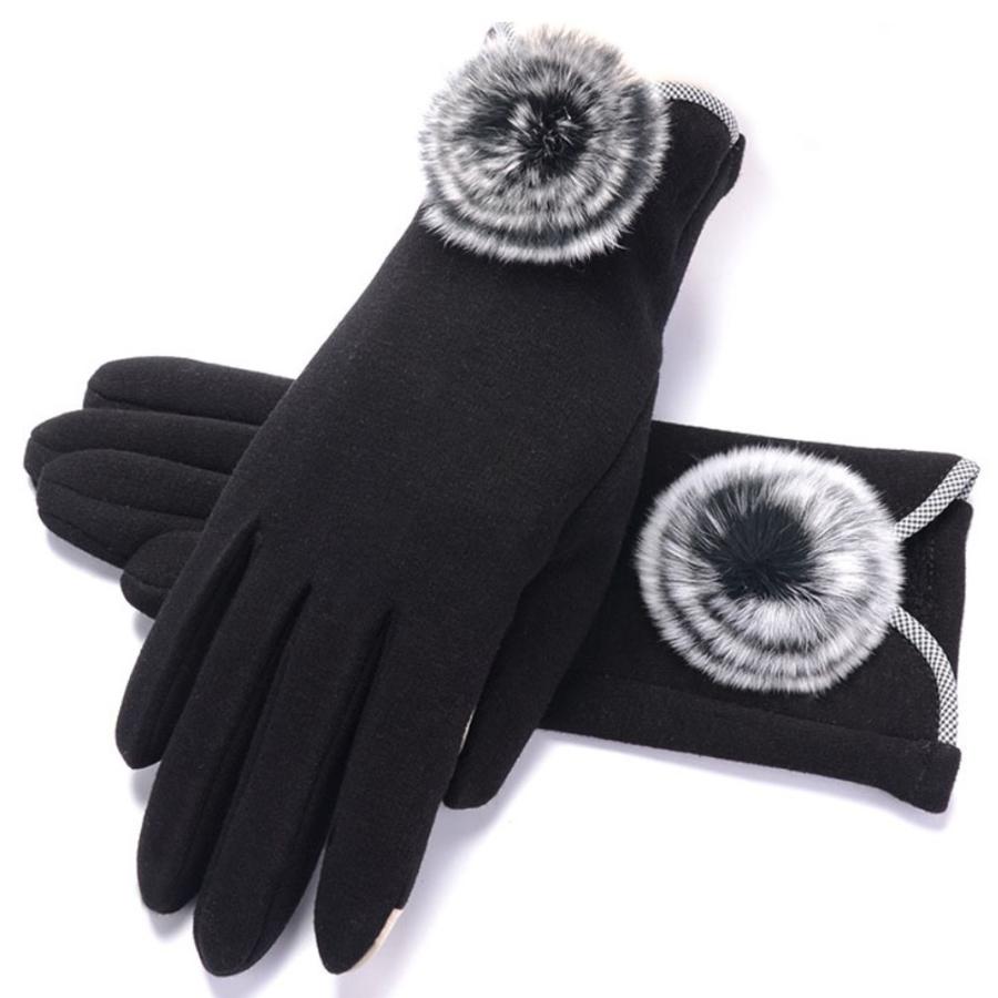 手袋 レディース ファー付き スマホ対応 タッチパネル対応 裏起毛  全4色 |  | 07