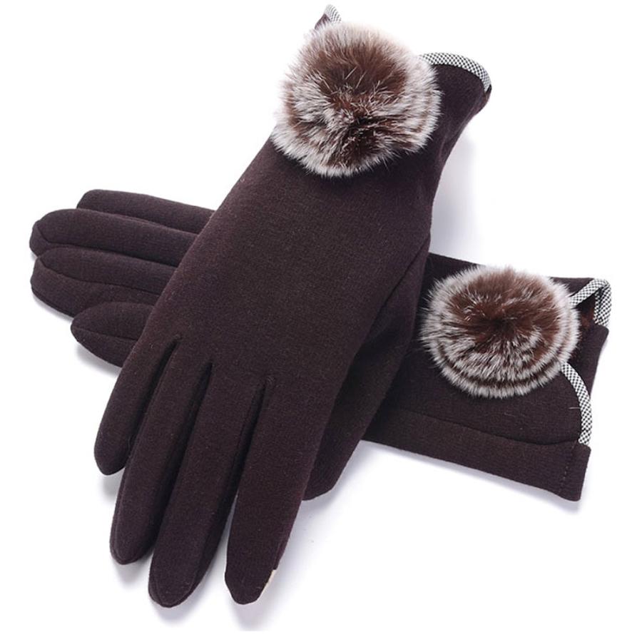 手袋 レディース ファー付き スマホ対応 タッチパネル対応 裏起毛  全4色 |  | 08