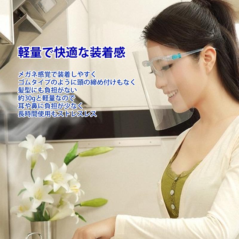 フェイスシールド メガネ型 メガネタイプ フェイスガード ウイルス対策 飛沫防止 歯科 医療 飛沫対策 くもり止め 曇らない |  | 03