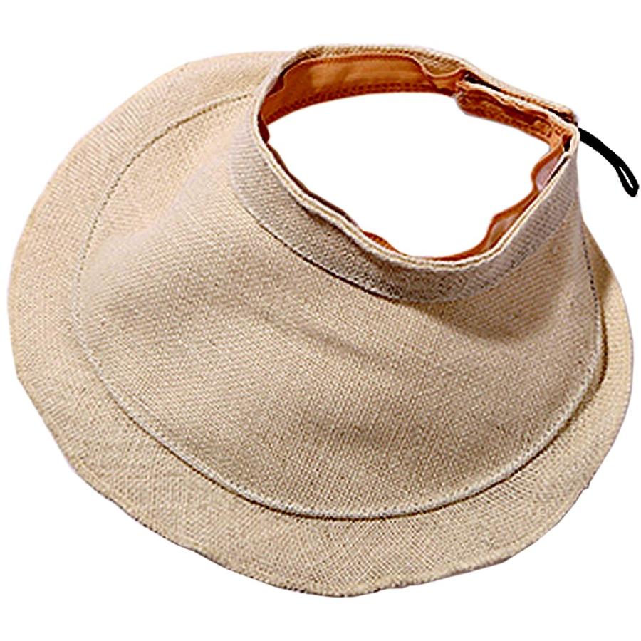 サンバイザー UVカット 折りたたみ つば広 帽子 紫外線対策