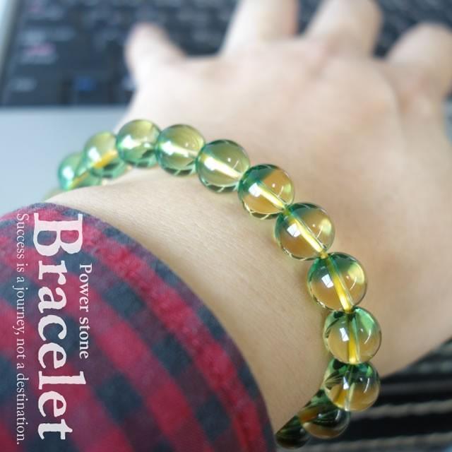 グリーンシトリンクォーツブレスレット ミニさざれ石付