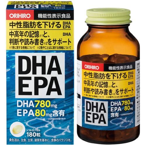 DHA EPA 180粒 機能性表示食品 サプリメント 健康食品 DHA EPA サラサラ 中性脂肪 オリヒロ ORIHIRO [OR]｜7-palette