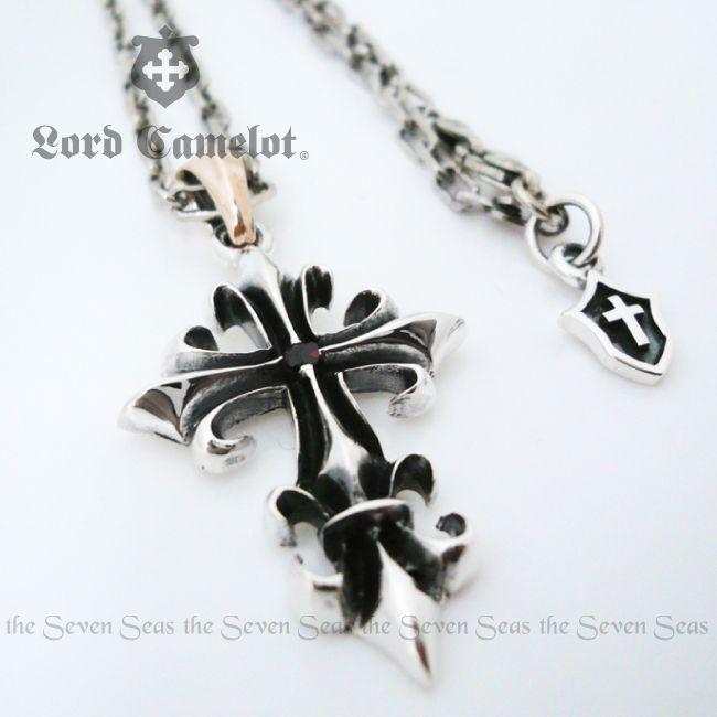 ロードキャメロット ネックレス ガーネット Tバー ロイヤルシルバー 箱・袋付 Lord Camelot（ロードキャメロット） ネックレス シルバー925 メンズ