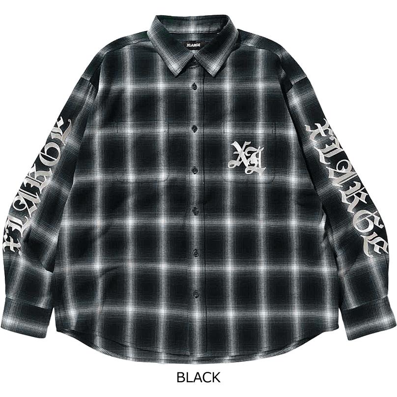 XLARGE エクストララージ OLD ENGLISH L/S FLANNEL SHIRT｜7-seven｜02