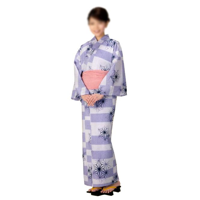 旅館用仕立上りゆかた・おねまき 男女兼用 麻の葉 S・M・L寸